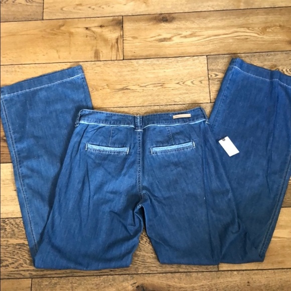 Anthropologie Pilcro Wide-Leg Chambray Jeans 2 - Picture 6 of 8